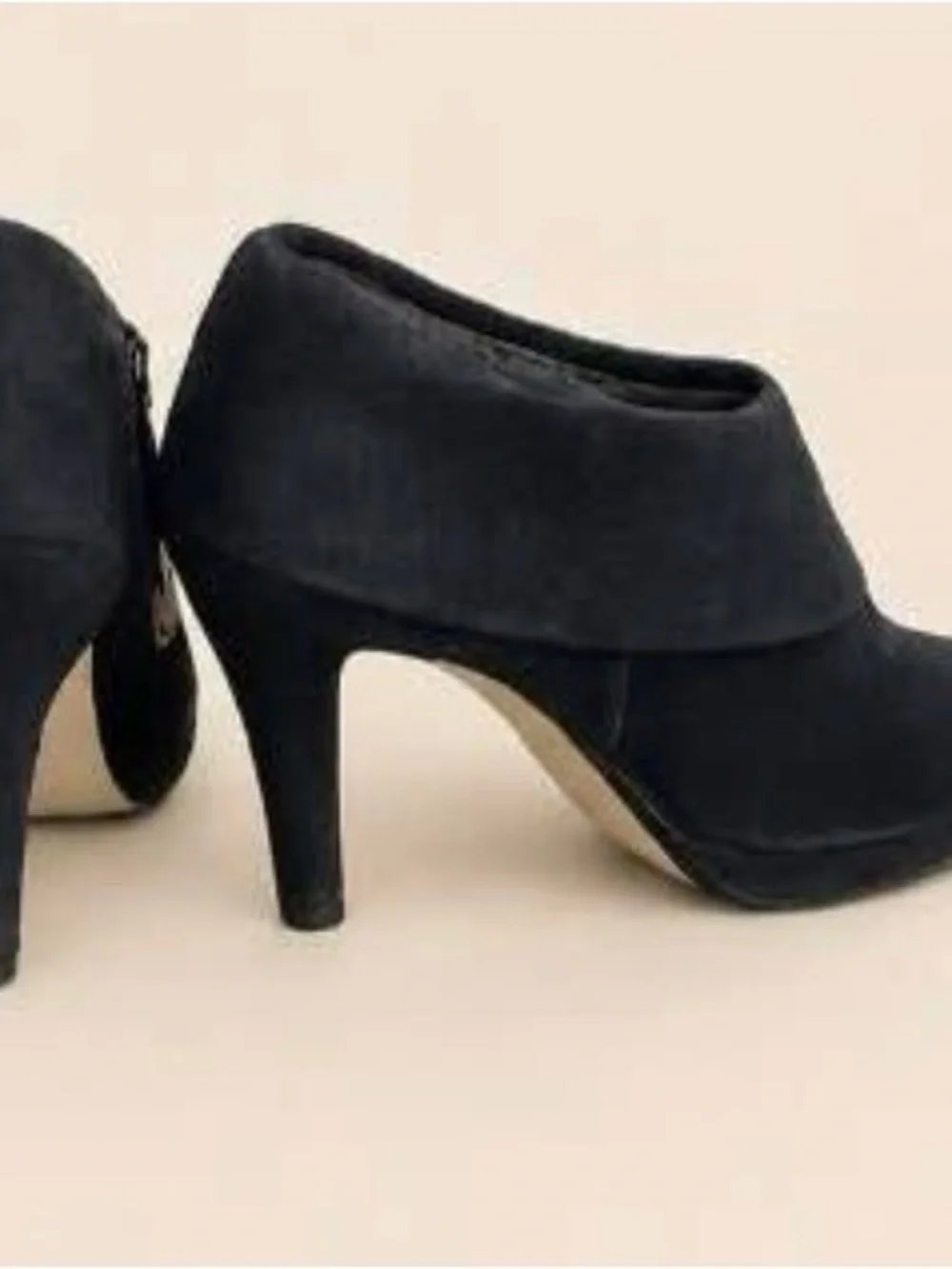 Adrienne Vittadini Black Suede Ankle Booties with High Stiletto Heel